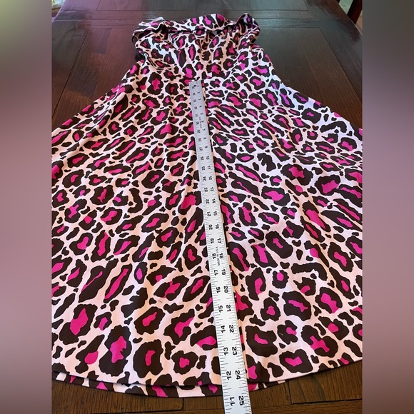 Retro style pink leopard halter dress by Becky & Max, size 2 - Picture 3 of 9
